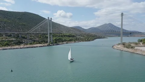 Passing under the High Bridge in Chalkid... | Stock Video | Pond5