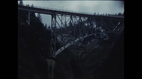 Passing Under Mountain Bridge Video stock 47644184