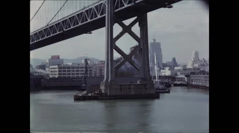 Passing Under Oakland Bay Bridge Video stock 47644529