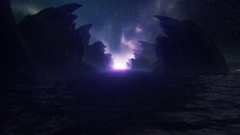 Passing Valley to the Galaxy Stock Footage 158793869