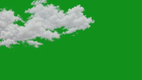 Passing white clouds motion graphics with green screen background Video stock 344835235