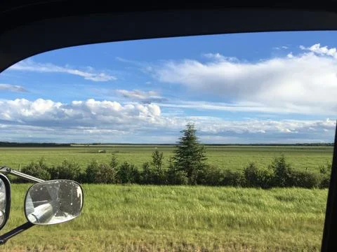 Passing wide open field Stock Photos