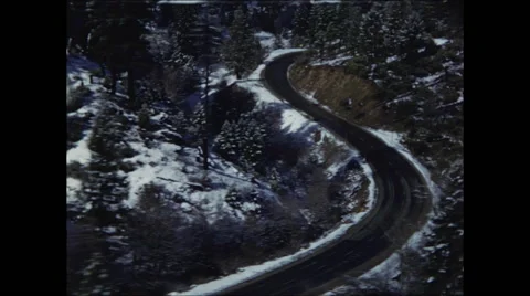 Passing Winding Mountain Road Stock Footage 47645003