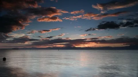 Passing yacht at sunset Stock Footage 10724167