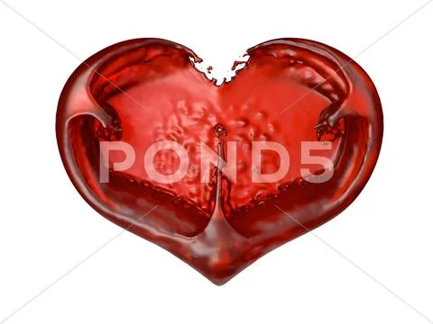Passion and love: red liquid heart shape Stock Illustration