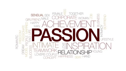 Passion animated word cloud, text design... | Stock Video | Pond5