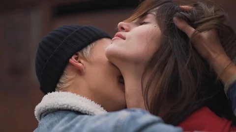 Passion between a young couple close-up Stock Footage 91773439