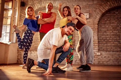 Passion dance team - break dancing moves Stock Photos