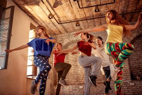 Passion dance team - dancer exercising dance training in studio Stock Photos