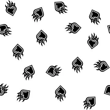 Passion fire glyph seamless pattern Stock Illustration