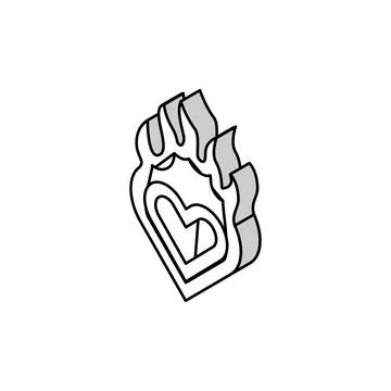 Passion fire isometric icon vector illustration 스톡 일러스트