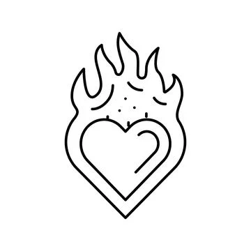 Passion fire line icon vector illustration 스톡 일러스트