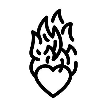 Passion fire line icon vector illustration Stock Illustration