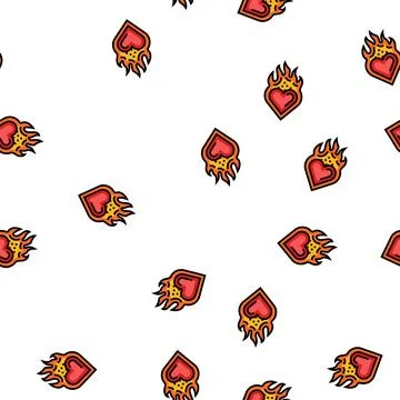 Passion fire vector seamless pattern Illustrazione stock