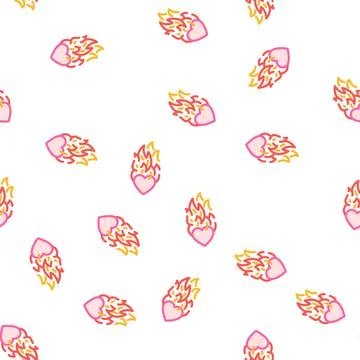 Passion fire vector seamless pattern Stock Illustration