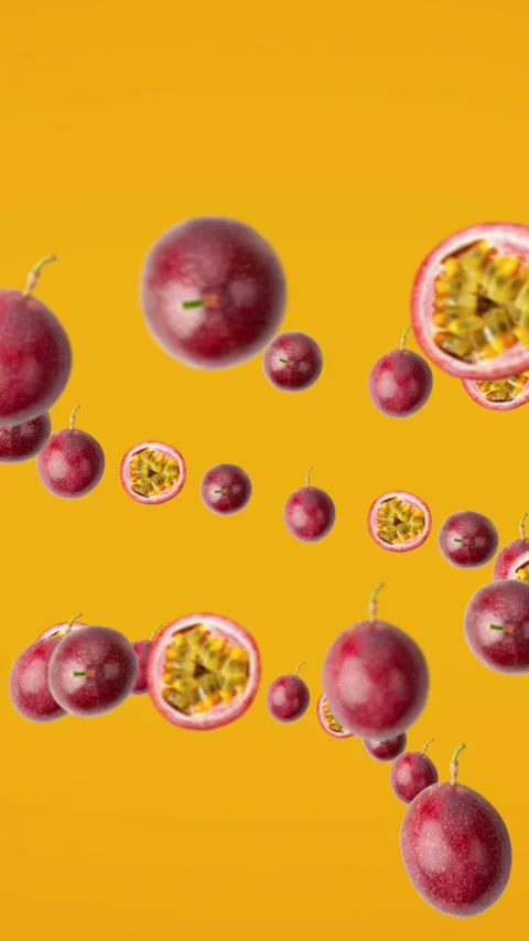 Passion fruit and passion fruit Slices vortex background Stock-Footage 279146845