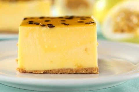 Passion fruit cheesecake Stock Photos