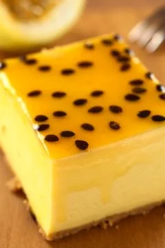 Passion fruit cheesecake Stock Photos