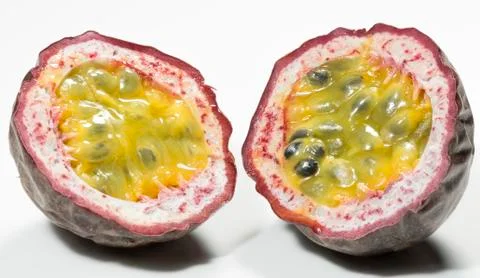 Passion Fruit Cut in Half Stock Photos
