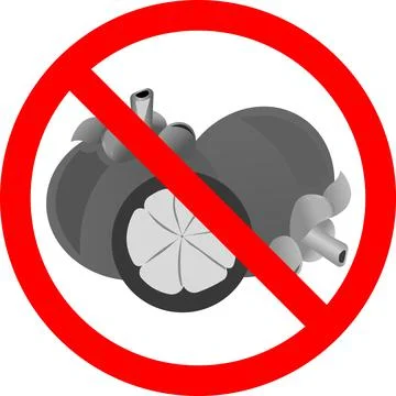 Passion fruit with a forbidden sign. Vector illustration. Stock Illustration