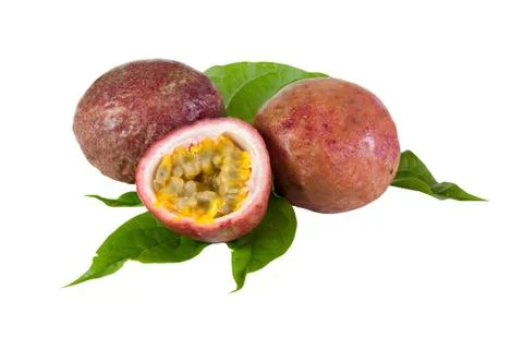 Passion fruit fresh isolated Stock Photos