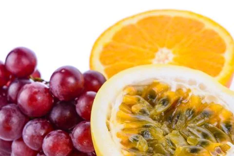 Passion fruit grape Orange Stock Photos