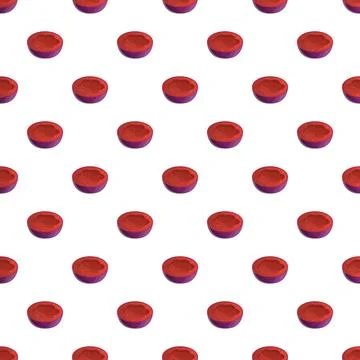 Passion fruit halves creating seamless pattern background Stock Illustration