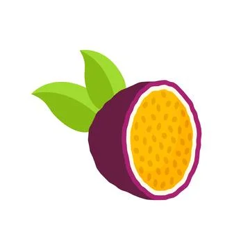 Passion fruit icon in flat style. Passionfruit vector illustration on isola.. Stock Illustration