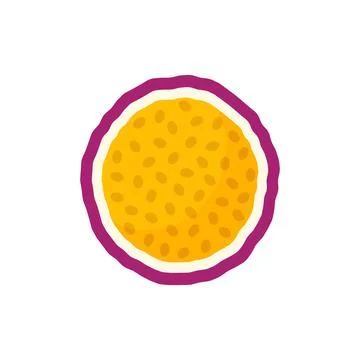 Passion fruit icon in flat style. Passionfruit vector illustration on isola.. Stock Illustration