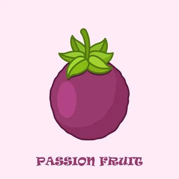 Passion fruit icon in flat style. Passionfruit vector illustration on isola.. Stock Illustration