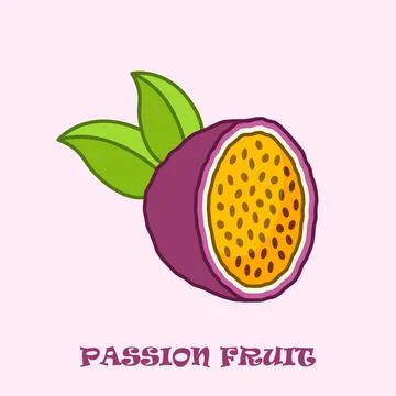 Passion fruit icon in flat style. Passionfruit vector illustration on isola.. Stock Illustration