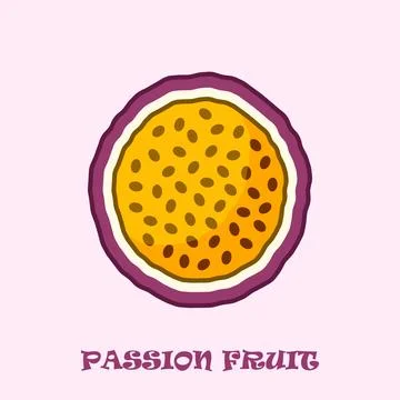 Passion fruit icon in flat style. Passionfruit vector illustration on isola.. Stock Illustration