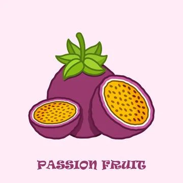 Passion fruit icon in flat style. Passionfruit vector illustration on isola.. Stock Illustration