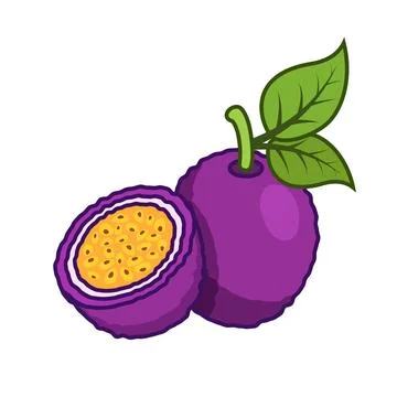 Passion fruit icon in flat style. Passionfruit vector illustration on isola.. Stock Illustration