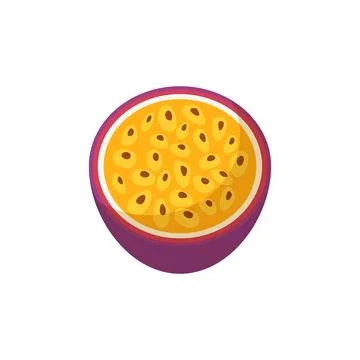 Passion fruit icon in flat style. Passionfruit vector illustration on isola.. Stock Illustration