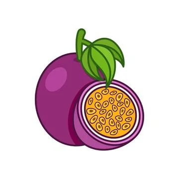 Passion fruit icon in flat style. Passionfruit vector illustration on isola.. Stock Illustration