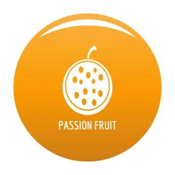 Passion fruit icon vector orange Stock Illustration