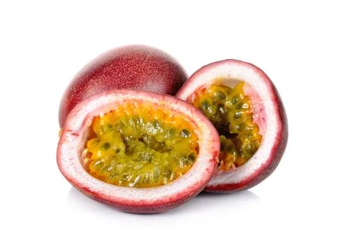 Passion fruit isolated on the white background Stock Photos