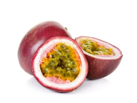 Passion fruit isolated on the white background Stock Photos