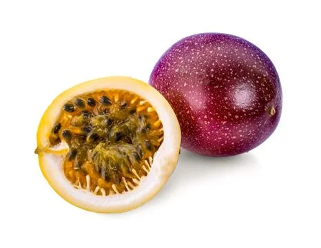 Passion fruit isolated on white background Stock Photos