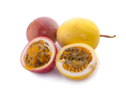 Passion fruit isolated on white background Stock Photos