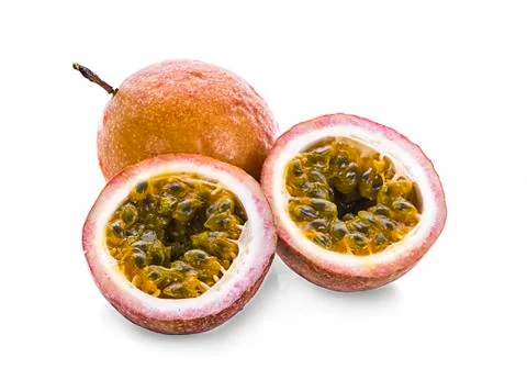 Passion fruit isolated on white background Stock Photos