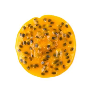 Passion fruit isolated on white background. top view Stock Photos
