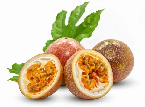 Passion fruit isolated on white background Stock Photos