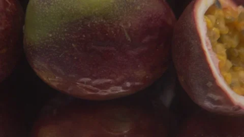 Passion fruit rotating on white background Stock Footage 126112132