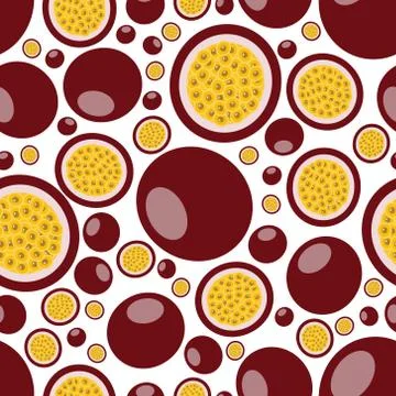 Passion fruit seamless pattern Stock Illustration