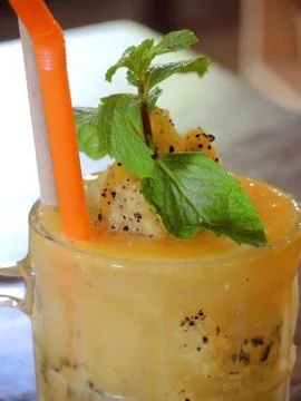 Passion fruit smoothie Stock Photos