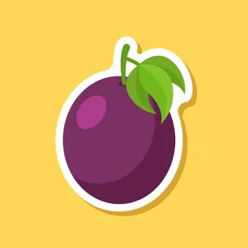Passion fruit sticker icon in flat style. Passionfruit vector illustration .. Stock Illustration