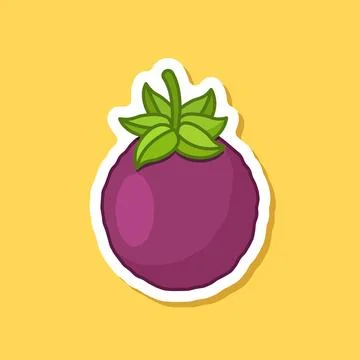 Passion fruit sticker icon in flat style. Passionfruit vector illustration .. Stock Illustration