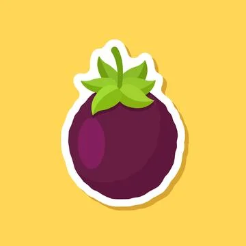 Passion fruit sticker icon in flat style. Passionfruit vector illustration .. Stock Illustration
